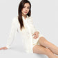 Women's Textured Button-Up Shirt and Shorts Lounge Set