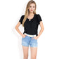 Flutter Sleeve Top with Keyhole Neckline and Lightweight Textured Fabric