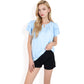 Flutter Sleeve Top with Keyhole Neckline and Lightweight Textured Fabric