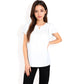 Flutter Sleeve Top with Keyhole Neckline and Lightweight Textured Fabric