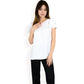 Flutter Sleeve Top with Keyhole Neckline and Lightweight Textured Fabric
