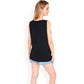 Sleeveless Keyhole Top with Pleated Front Detail and Lightweight Textured Fabric