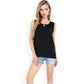 Sleeveless Keyhole Top with Pleated Front Detail and Lightweight Textured Fabric