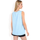 Sleeveless Keyhole Top with Pleated Front Detail and Lightweight Textured Fabric