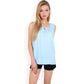 Sleeveless Keyhole Top with Pleated Front Detail and Lightweight Textured Fabric