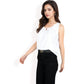 Sleeveless Keyhole Top with Pleated Front Detail and Lightweight Textured Fabric