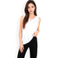 Sleeveless Keyhole Top with Pleated Front Detail and Lightweight Textured Fabric