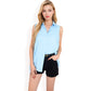 Sleeveless Button-Down Collared Top with Lightweight Textured Fabric and Classic Design