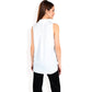 Sleeveless Button-Down Collared Top with Lightweight Textured Fabric and Classic Design