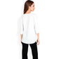 Split Sleeve V-Neck Blouse with Crochet Detail
