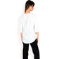 Ruffle Front Blouse with 3/4 Split Sleeves