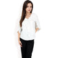 Ruffle Front Blouse with 3/4 Split Sleeves