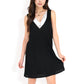 Sleeveless V-Neck Waffle Knit A-Line Dress