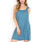 Sleeveless V-Neck Waffle Knit A-Line Dress