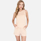Women's Sleeveless Ribbed Lounge Set with Elastic Waist Shorts and Relaxed Fit