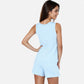 Women's Sleeveless Ribbed Lounge Set with Elastic Waist Shorts and Relaxed Fit