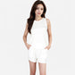 Women's Sleeveless Ribbed Lounge Set with Elastic Waist Shorts and Relaxed Fit
