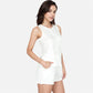 Women's Sleeveless Ribbed Lounge Set with Elastic Waist Shorts and Relaxed Fit