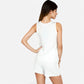 Women's Sleeveless Ribbed Lounge Set with Elastic Waist Shorts and Relaxed Fit
