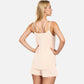 Women's Ribbed Lounge Set with Contrast Trim Sleeveless Top and Elastic Waist Shorts