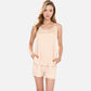 Women's Ribbed Lounge Set with Contrast Trim Sleeveless Top and Elastic Waist Shorts
