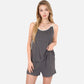 Women's Ribbed Lounge Set with Contrast Trim Sleeveless Top and Elastic Waist Shorts