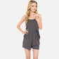 Women's Ribbed Lounge Set with Contrast Trim Sleeveless Top and Elastic Waist Shorts