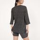 Ribbed Knit Lounge Set with 3/4 Sleeve Top and Fitted Shorts