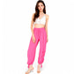 Relaxed Fit Drawstring Hem Pants with Elastic Waist