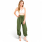 Relaxed Fit Drawstring Hem Pants with Elastic Waist