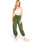 Relaxed Fit Drawstring Hem Pants with Elastic Waist