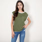 Sleeveless Striped Knit Top with Contrast Trim and Chest Pocket Detail
