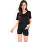 V-Neck Relaxed Two-Piece Lounge Set with Shorts