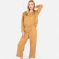 Women's Long Sleeve Pullover and Wide Leg Pants Lounge Set