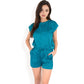 Sleeveless Two-Piece Lounge Set with Rolled Hem Shorts
