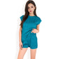 Sleeveless Two-Piece Lounge Set with Rolled Hem Shorts