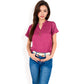 Short Sleeve Button Front V-Neck Shirt