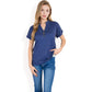 Short Sleeve Button Front V-Neck Shirt