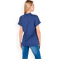 Short Sleeve Button Front V-Neck Shirt