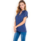 Short Sleeve Button Front V-Neck Shirt
