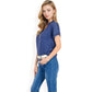 Short Sleeve Button Front V-Neck Shirt
