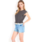Ribbed Knit Sleeveless Top with Shoulder Detail