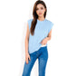 Ribbed Knit Sleeveless Top with Shoulder Detail