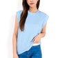 Ribbed Knit Sleeveless Top with Shoulder Detail