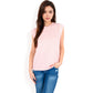 Ribbed Knit Sleeveless Top with Shoulder Detail