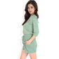 Textured Two-Piece Set with Button-Up Blouse and Drawstring Shorts