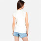 Women's Sleeveless Knit Sweater Top with Fringe Shoulder Detail