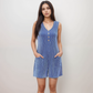 Women's Textured Knit Sleeveless Romper with Button Front Detail and Side Pockets