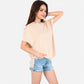 Women's Oversized Knit Pullover Top with Side Slits and Ribbed Texture