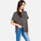 Women's Oversized Knit Pullover Top with Side Slits and Ribbed Texture